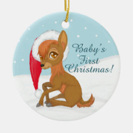 Eerste Kerstmis van de baby (Rendier) Keramisch Ornament