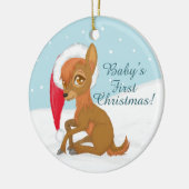 Eerste Kerstmis van de baby (Rendier) Keramisch Ornament (Links)
