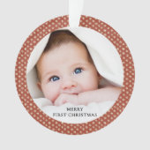 Eerste kerstmis van de baby terracotta foto-aanden ornament (voorkant)