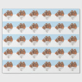 Eerste kerstmis van de beer als een gezin van 3 cadeaupapier (Vlak)