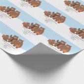 Eerste kerstmis van de beer als een gezin van 3 cadeaupapier (Hoek)