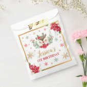 Eerste Kerstmis van de eerste verjaardag Rode wint Bedankzakje (Gezegeld)