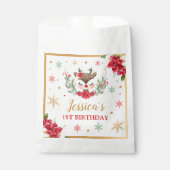 Eerste Kerstmis van de eerste verjaardag Rode wint Bedankzakje (Voorkant)