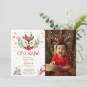 Eerste Kerstmis van de eerste verjaardag Rode wint Kaart (Staand voorkant)