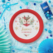 Eerste Kerstmis van de eerste verjaardag Rode wint Papieren Bordje (Feest)