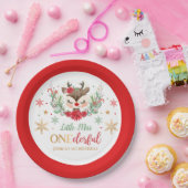 Eerste Kerstmis van de eerste verjaardag Rode wint Papieren Bordje (Feest)