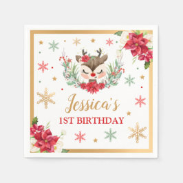 Eerste Kerstmis van de eerste verjaardag Rode wint Servet