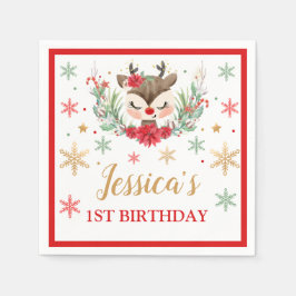 Eerste Kerstmis van de eerste verjaardag Rode wint Servet