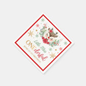 Eerste Kerstmis van de eerste verjaardag Rode wint Servet (Hoek)