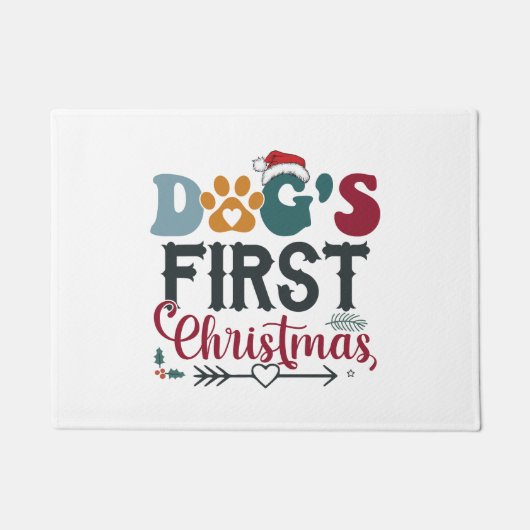 Eerste Kerstmis van de hond Deurmat (Voorkant)