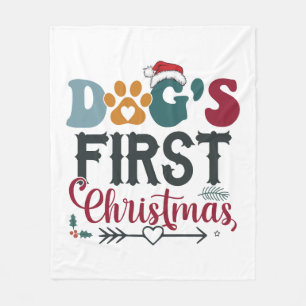 Eerste Kerstmis van de hond Fleece Deken