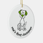 Eerste Kerstmis van de hond Keramisch Ornament (Rechts)