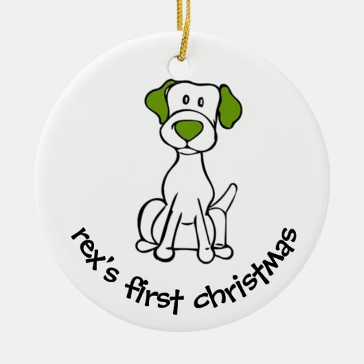 Eerste Kerstmis van de hond Keramisch Ornament (Voorkant)