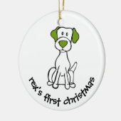 Eerste Kerstmis van de hond Keramisch Ornament (Links)