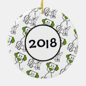 Eerste Kerstmis van de hond Keramisch Ornament (Achterkant)