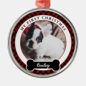Eerste Kerstmis van de hond Metalen Ornament (Voorkant)