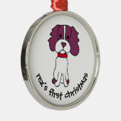 Eerste Kerstmis van de hond Metalen Ornament (Rechts)