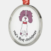 Eerste Kerstmis van de hond Metalen Ornament (Links)