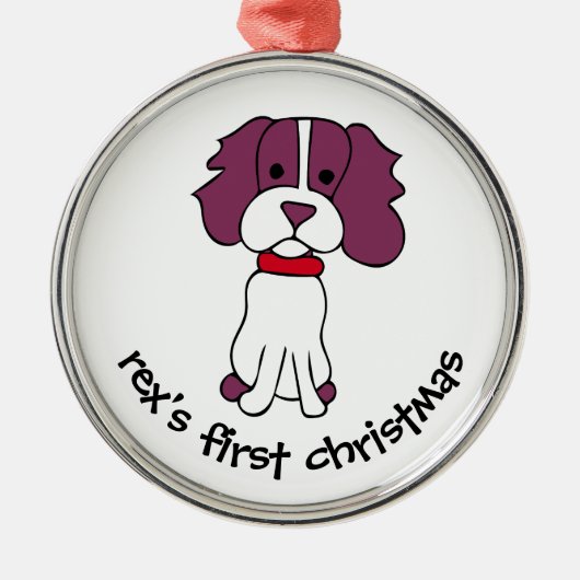 Eerste Kerstmis van de hond Metalen Ornament (Voorkant)