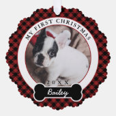 Eerste Kerstmis van de hond Ornament Kaart (Voorkant)