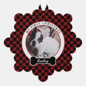 Eerste Kerstmis van de hond Ornament Kaart (Achterkant)