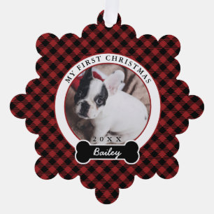 Eerste Kerstmis van de hond Ornament Kaart