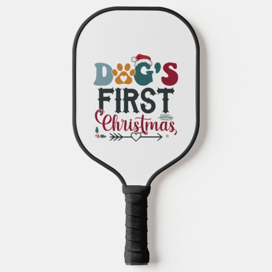 Eerste Kerstmis van de hond Pickleball Paddle (Voorkant)