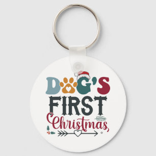 Eerste Kerstmis van de hond Sleutelhanger