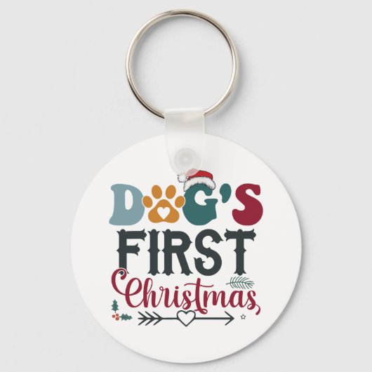 Eerste Kerstmis van de hond Sleutelhanger (Voorkant)