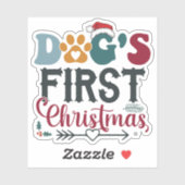 Eerste Kerstmis van de hond Sticker (Vel)