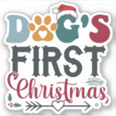 Eerste Kerstmis van de hond Sticker (Voorkant)