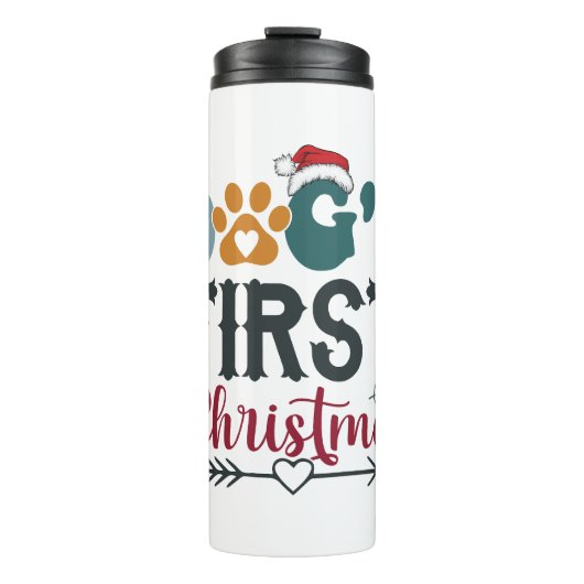 Eerste Kerstmis van de hond Thermosbeker (Voorkant)