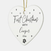 Eerste kerstmis van de kat, aangepaste naam en fot keramisch ornament (Links)