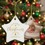Eerste kerstmis van grootouders Aangepaste naam ke Keramisch Ornament