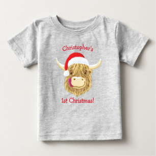 Eerste Kerstmis van Hamburg Highland Cow