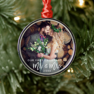 Eerste Kerstmis van het Manuscript van de borstel Metalen Ornament