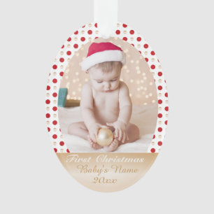 Eerste Kerstmis van je baby - aangepast fotogeheug Ornament