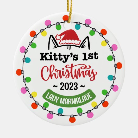 Eerste Kerstmis van Kitten, Eerste Kerstmis van Ca Keramisch Ornament (Voorkant)
