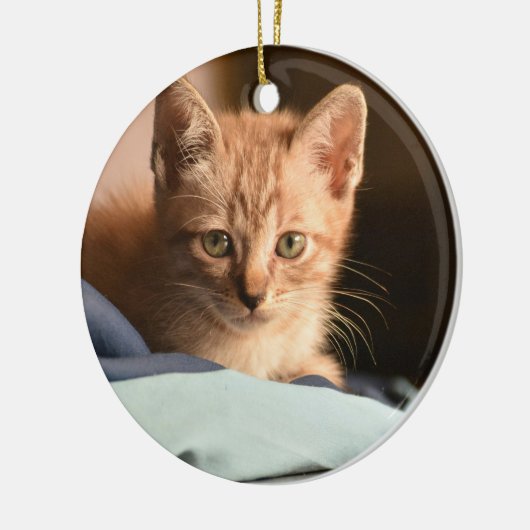 Eerste Kerstmis van Kitten Keramisch Ornament (Links)