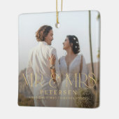 Eerste kerstmis van mijnheer en mevrouw aangepaste keramisch ornament (Links)