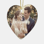 Eerste kerstmis van mijnheer en mevrouw aangepaste keramisch ornament (Links)