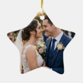 Eerste kerstmis van pasgetrouwden Aangepaste naam Keramisch Ornament (Achterkant)