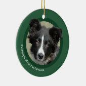 Eerste Kerstmis van Puppy (Border Collie) Keramisch Ornament (Rechts)