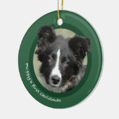 Eerste Kerstmis van Puppy (Border Collie) Keramisch Ornament (Links)
