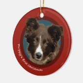 Eerste Kerstmis van Puppy (Border Collie) Keramisch Ornament (Links)