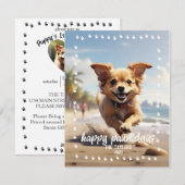 Eerste Kerstmis van Puppy Feestdagenkaart (Voorkant / Achterkant)