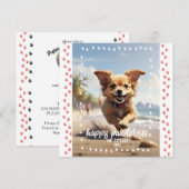 Eerste Kerstmis van Puppy Kaart (Voorkant / Achterkant)