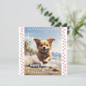 Eerste Kerstmis van Puppy Kaart (Staand voorkant)