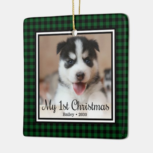 Eerste Kerstmis van Puppy Keramisch Ornament (Links)