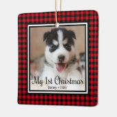 Eerste Kerstmis van Puppy Keramisch Ornament (Links)